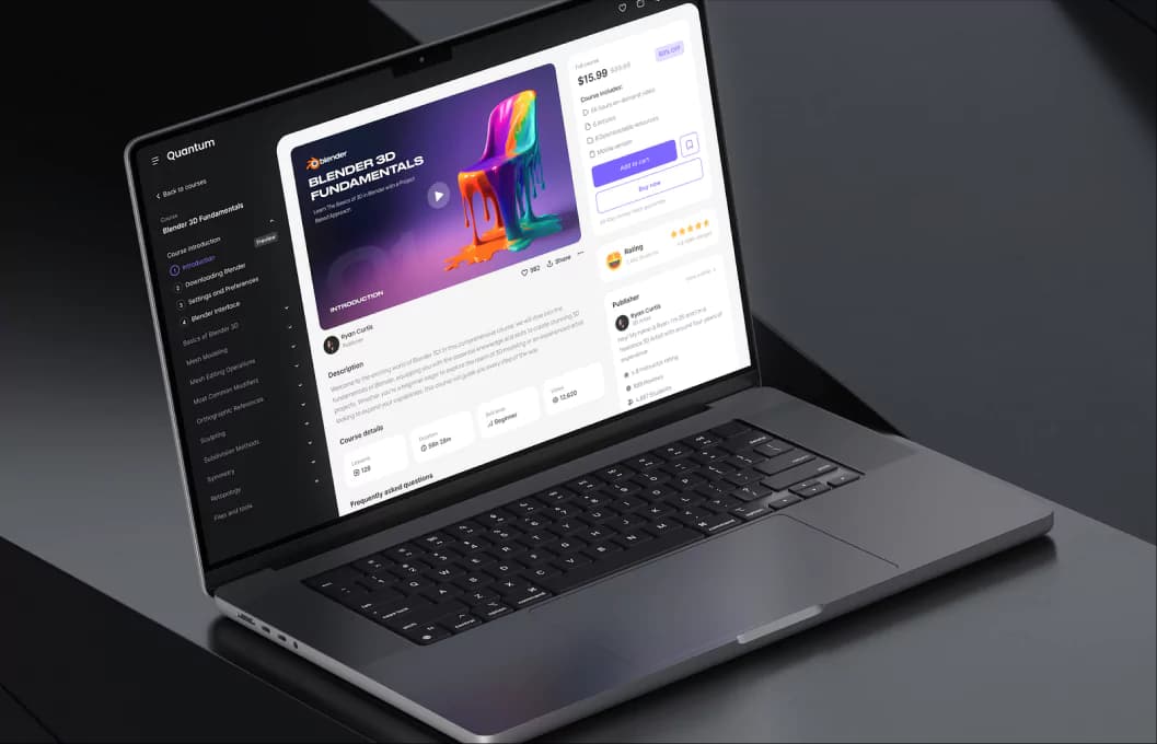 Courses Squarespace template preview