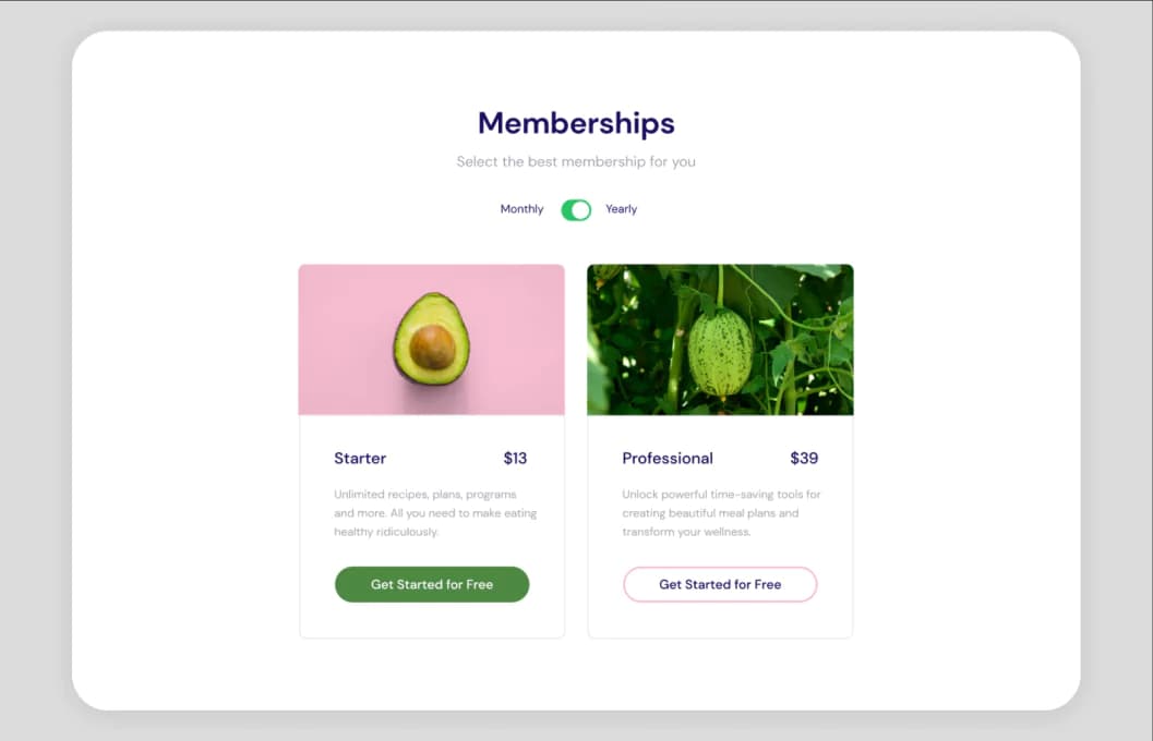Memberships Squarespace template preview