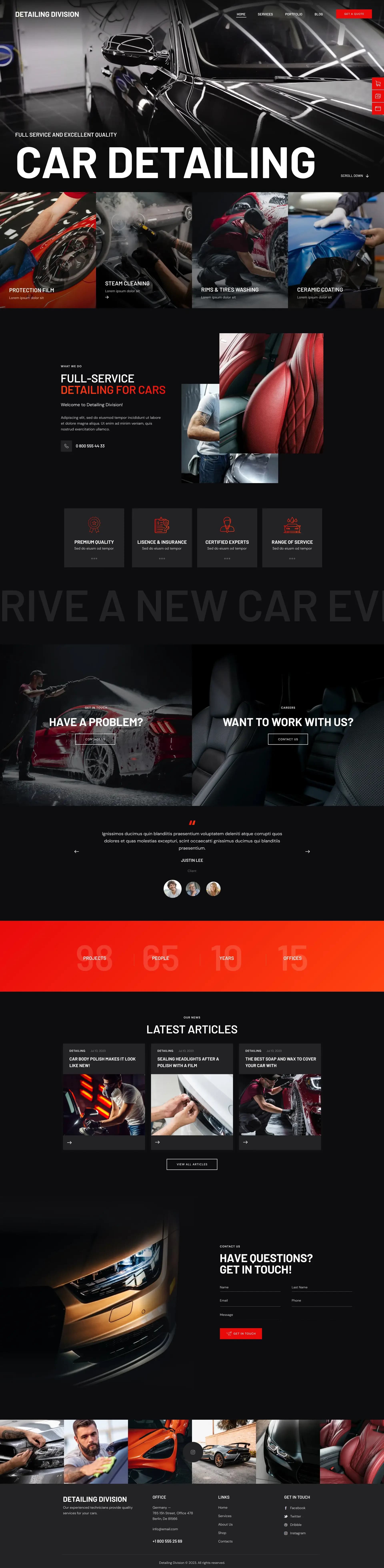 Detailing Division website preview